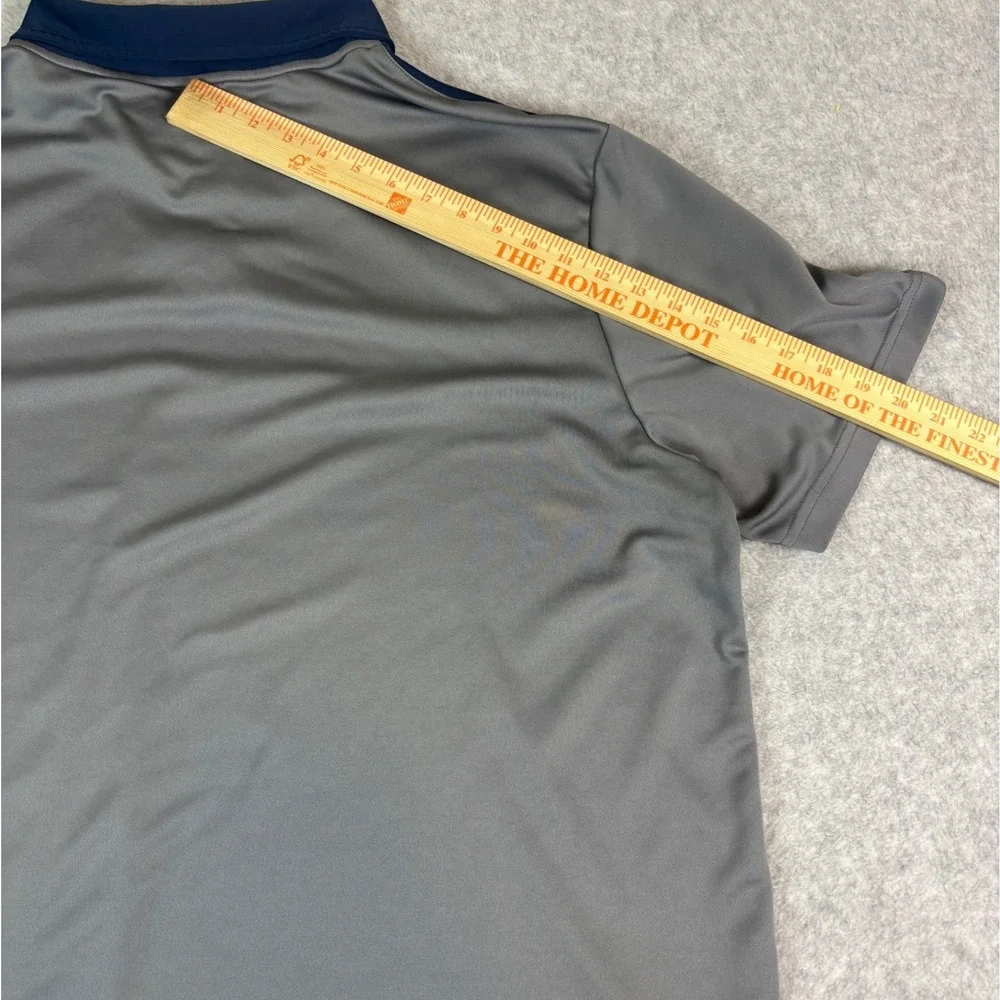 Adidas Mens 2XB Performance‎ Polo Shirt Navy Blue Grey Colorblock Short Sleeve